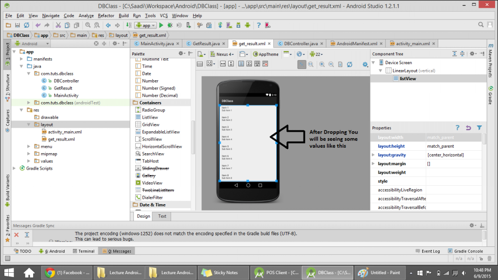 how to make android database application